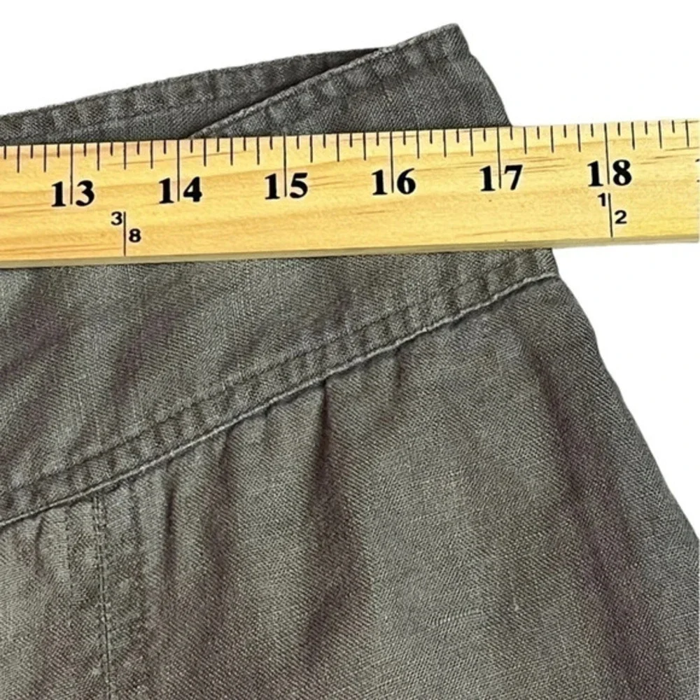 Forever 21 Linen Wide Left Coloutte Contemporary High Waist Chocolate Brown - Picture 8 of 13